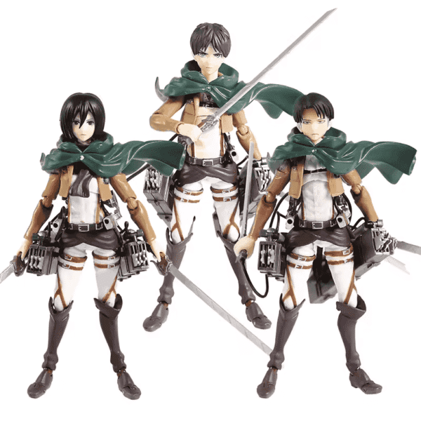 Figma Attack on Titan Figures – Eren Jaeger #207, Mikasa Ackerman #203 & Levi Ackerman #213 Collectibles