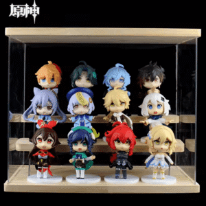 6pcs Genshin Impact Figure Set Aether Lumine Amber Venti Diluc Paimon